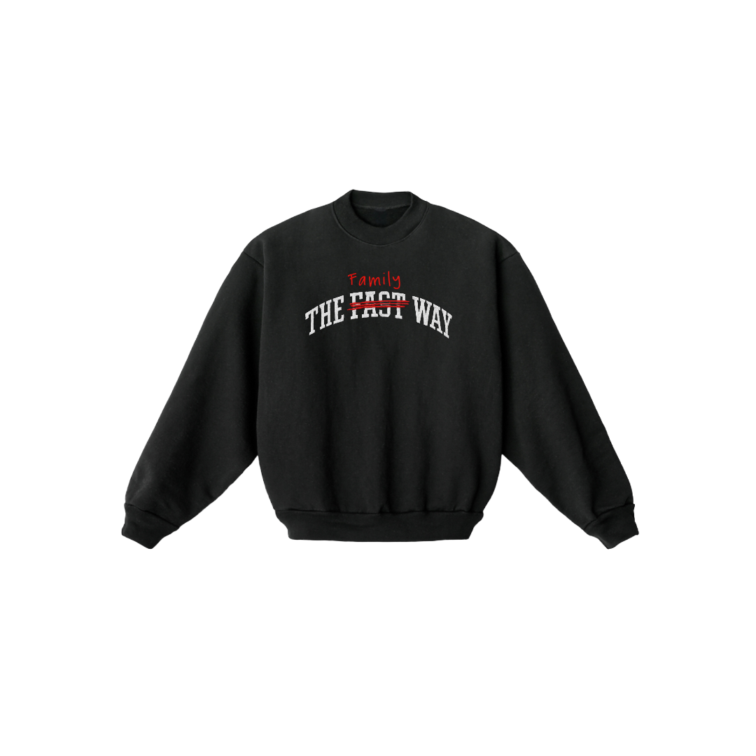 the family way cross out embroidered logo crewneck