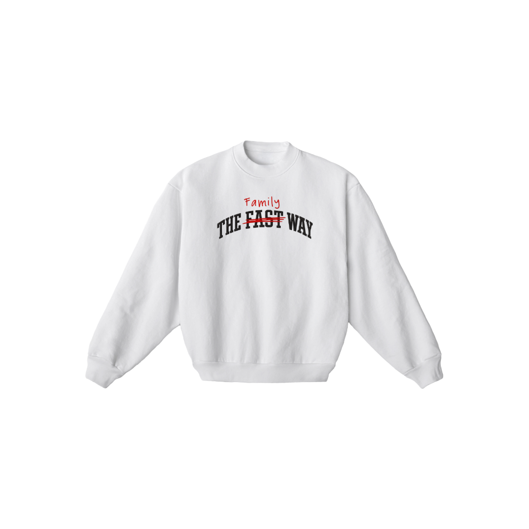 the family way cross out embroidered logo crewneck