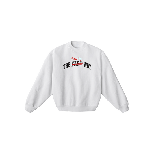 the family way cross out embroidered logo crewneck